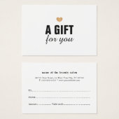 Elegant Clean Faux Gold Heart Cadeaubon Visitekaartje (Voorkant /achterkant)