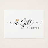 Elegant Clean Faux Gold Heart Cadeaubon Visitekaartje (Voorkant)