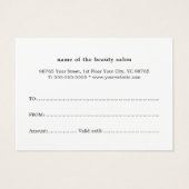 Elegant Clean Faux Gold Heart Cadeaubon Visitekaartje (Achterkant)