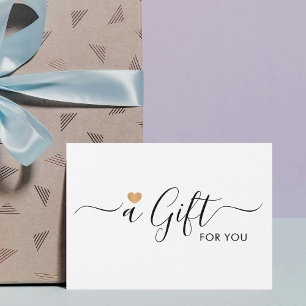 Elegant Clean Faux Gold Heart Cadeaubon Visitekaartje