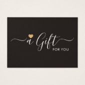 Elegant Clean Faux Gold Heart Ivory Black Visitekaartje (Voorkant)