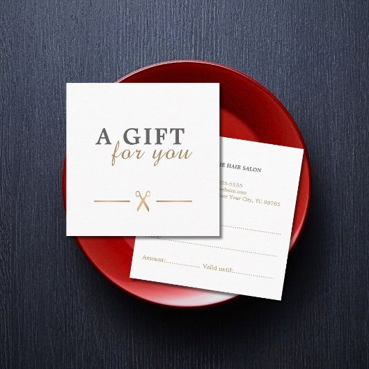 Elegant Clean Faux Gold Schaar Cadeaubon Kortingskaartje