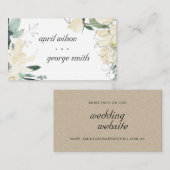 ELEGANT CLEAN IVORY GREEN FLORAL WEDDING WEBSITE VISITEKAARTJE (Voorkant / Achterkant)
