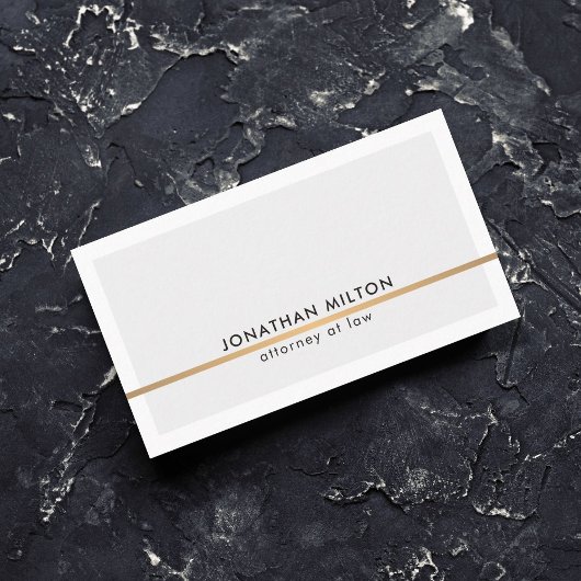 Elegant Clean Light Grey Faux Copper Line Attorney Visitekaartje