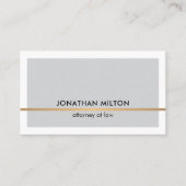 Elegant Clean Light Grey Faux Copper Line Attorney Visitekaartje (Voorkant)