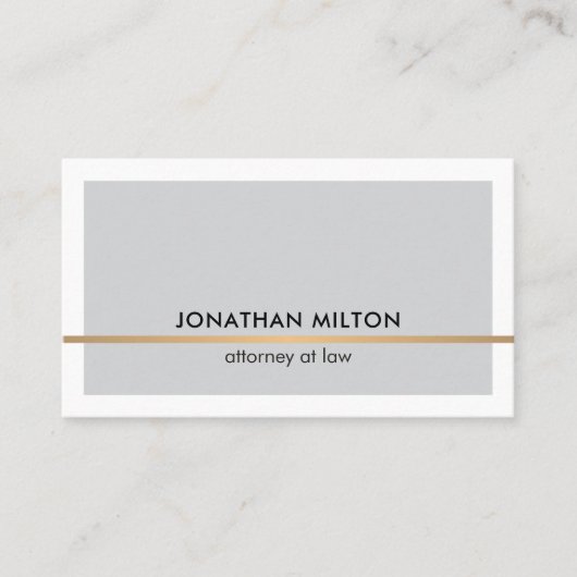 Elegant Clean Light Grey Faux Copper Line Attorney Visitekaartje (Voorkant)