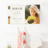 Elegant Clean Minimal Clean Photo Afstuderen Spandoek (Insitu)