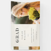 Elegant Clean Minimal Clean Photo Afstuderen Spandoek (Verticaal)