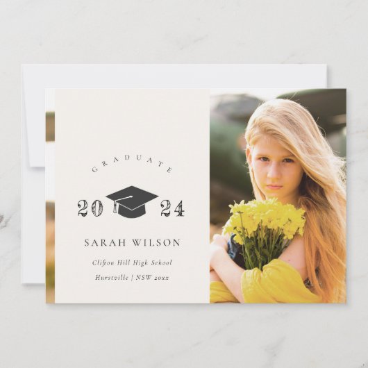 Elegant Clean Minimal Clean Photo Gradup Kaart (Voorkant)