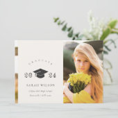 Elegant Clean Minimal Clean Photo Gradup Kaart (Staand voorkant)