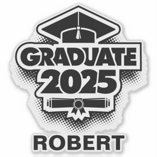 Elegant Clean Minimal Simple Graduation Classic Sticker (Voorkant)