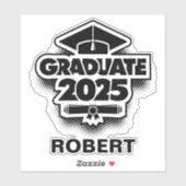 Elegant Clean Minimal Simple Graduation Classic Sticker (Vel)
