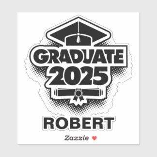 Elegant Clean Minimal Simple Graduation Classic Sticker