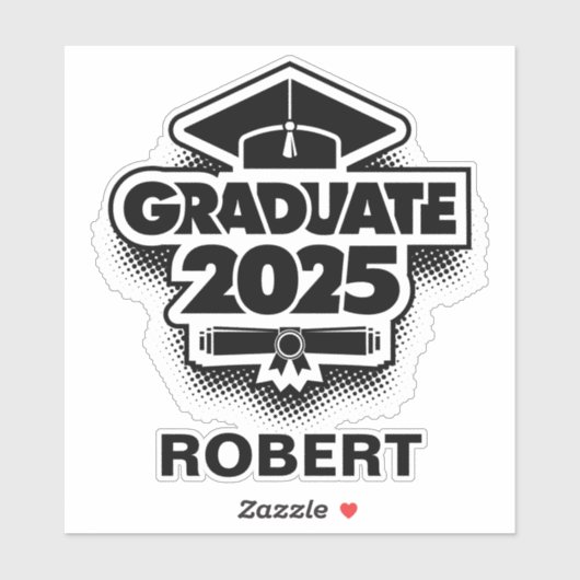 Elegant Clean Minimal Simple Graduation Classic Sticker (Vel)