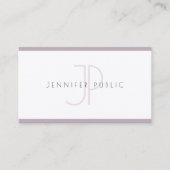 Elegant Clean Modern Minimalist Plain Paarse Wit Visitekaartje (Voorkant)