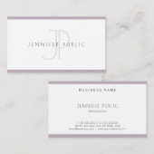 Elegant Clean Modern Minimalist Plain Paarse Wit Visitekaartje (Voorkant / Achterkant)