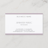 Elegant Clean Modern Minimalist Plain Paarse Wit Visitekaartje (Achterkant)