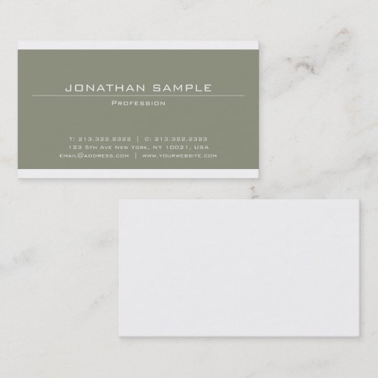 Elegant Clean Modern Plain Professional Luxury Visitekaartje (Voorkant / Achterkant)