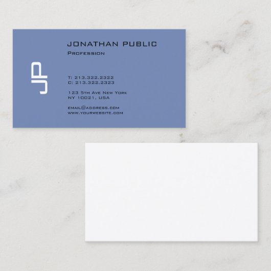 Elegant Clean Monogram Trendy Design Modern Plain Visitekaartje (Voorkant / Achterkant)