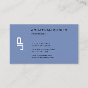 Elegant Clean Monogram Trendy Design Modern Plain Visitekaartje