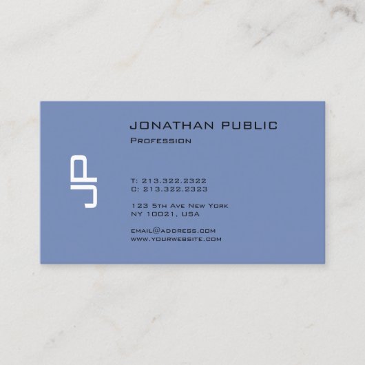 Elegant Clean Monogram Trendy Design Modern Plain Visitekaartje (Voorkant)