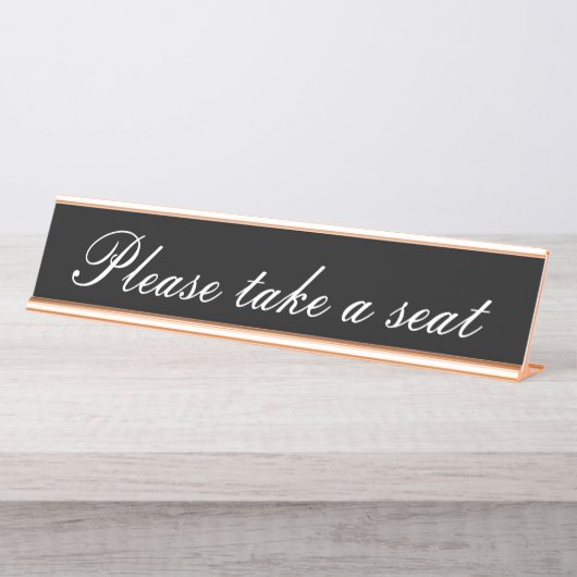 Elegant & Clean "Neem alstublieft plaats" Bureau Naambordje (Voorkant)