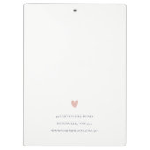 Elegant Clean Pink Green Waterverf Peony Floral Klembord (Achterkant)