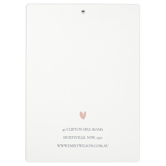 Elegant Clean Pink Green Waterverf Peony Floral Klembord (Achterkant)