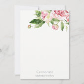 Elegant Clean Pink Green Waterverf Peony Floral Notitiekaartje (Voorkant)