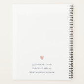 Elegant Clean Pink Green Waterverf Peony Floral Planner (Achterkant)