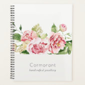 Elegant Clean Pink Green Waterverf Peony Floral Planner (Voorkant)