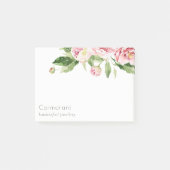 Elegant Clean Pink Green Waterverf Peony Floral Post-it® Notes (Voorkant)