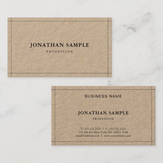 Elegant Clean Professional Modern Plain Luxury Visitekaartje (Voorkant / Achterkant)