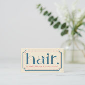 Elegant Clean Retro Blauw Vet Haar Stylist Visitekaartje (Staand voorkant)