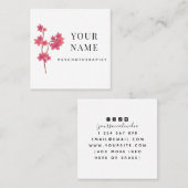 Elegant Clean Sakura Branch Psychotherapeut Flower Vierkante Visitekaartje (Voorkant / Achterkant)