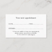 Elegant Clean Scissors Hair Stylist Benoeming Visitekaartje (Achterkant)