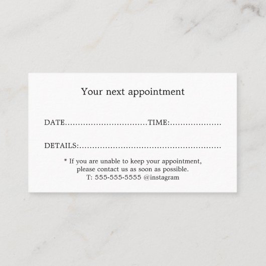 Elegant Clean Scissors Hair Stylist Benoeming Visitekaartje (Achterkant)