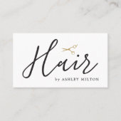 Elegant Clean Scissors Hair Stylist Benoeming Visitekaartje (Voorkant)
