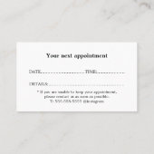 Elegant Clean Scissors Hair Stylist Benoeming Visitekaartje (Achterkant)