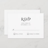Elegant Clean Simple White Response RSVP-kaart RSVP Kaartje (Voorkant / Achterkant)