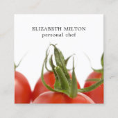 Elegant Clean Tomato Photo Personal Chef Vierkante Visitekaartje (Voorkant)