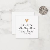 Elegant Clean Wedding Hartelijk dank Notitiekaartje (Voorkant / Achterkant in situ)