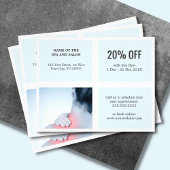 Elegant Clean White Blue Photo Massage Therapist Flyer