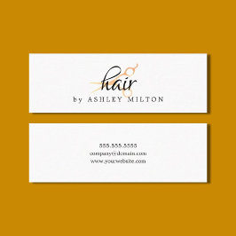 Elegant Clean White Faux Gold Scissors Haarstylist Mini Visitekaartje