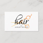 Elegant Clean White Faux Gold Scissors Haarstylist Visitekaartje (Voorkant)