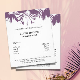 Elegant Clean White Paars Floral Beauty Salon Flyer