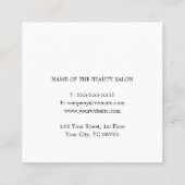 Elegant Clean White Scissors Hair Stylist Vierkante Visitekaartje (Achterkant)
