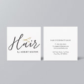 Elegant Clean White Scissors Hair Stylist Vierkante Visitekaartje