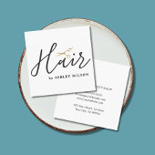 Elegant Clean White Scissors Hair Stylist Vierkante Visitekaartje