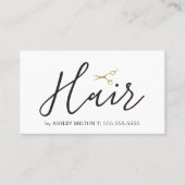 Elegant Clean White Scissors Hair Stylist Visitekaartje (Voorkant)